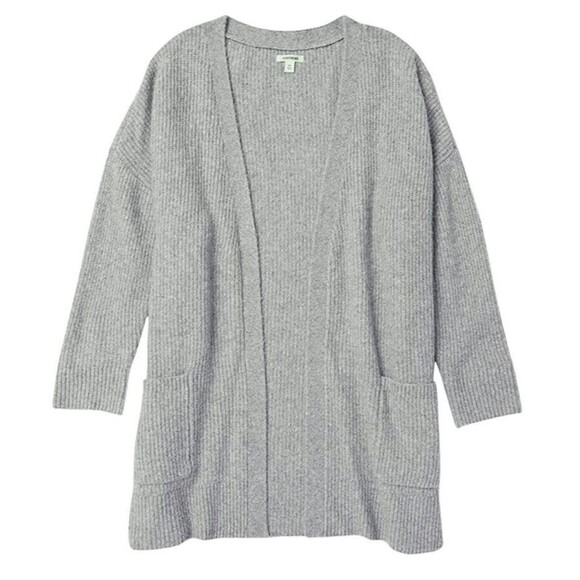 Womens Cardigan Sweater 2XL Gray Oversized Boucle Shaker Stitch - Picture 1 of 7